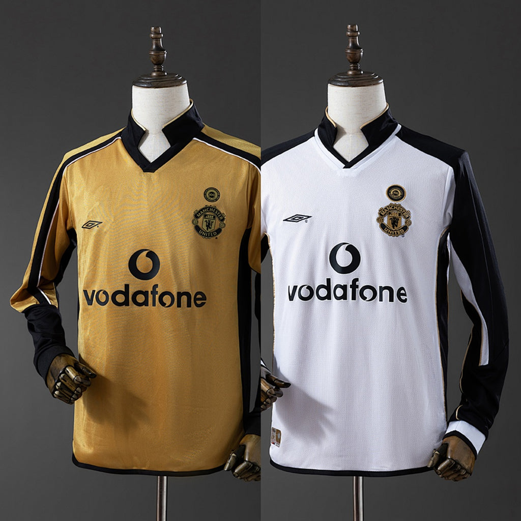 Camiseta Retro Manchester United 100º Aniversario Manga Larga 01/02 - frente
