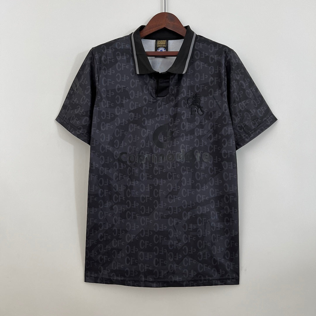 Camiseta Retro Chelsea Gris y Gris Claro 1990 - frente