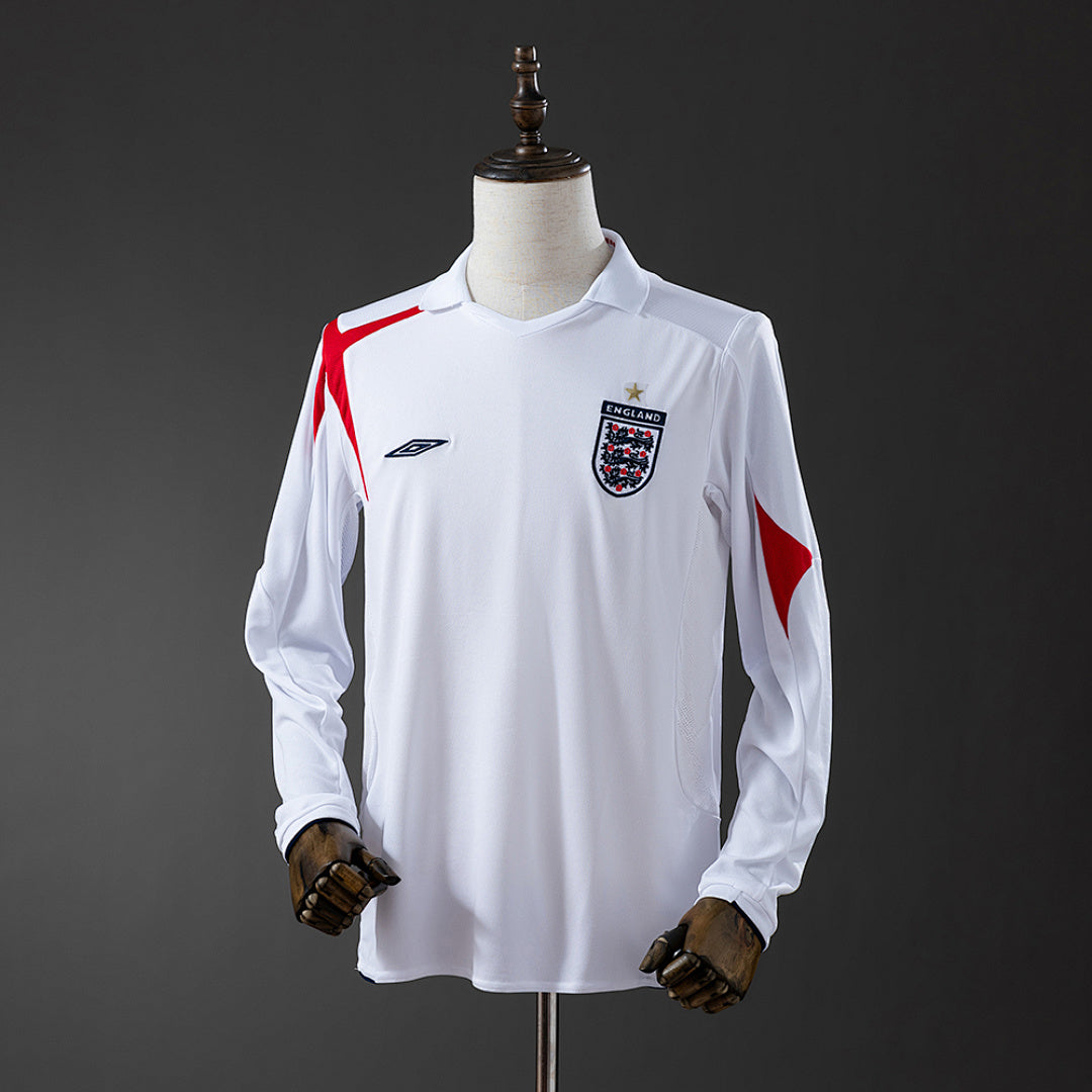 Camiseta Retro Inglaterra Local Manga Larga 2006 - frente