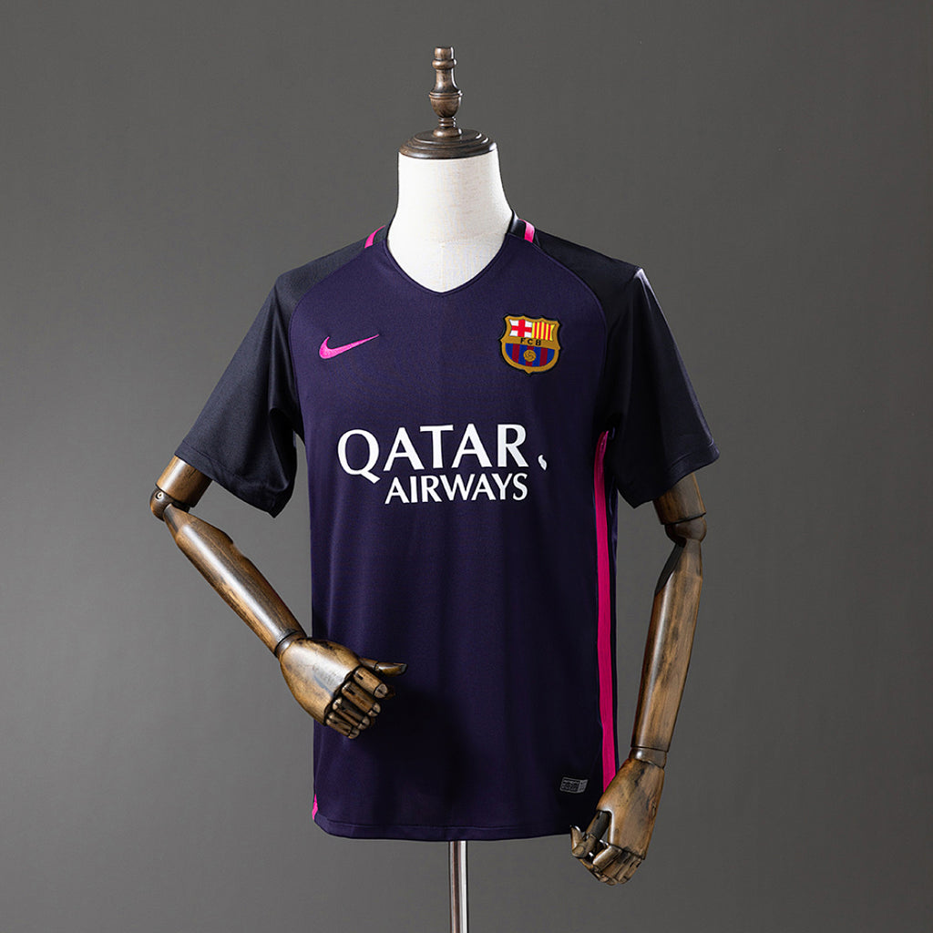 Camiseta Retro FC Barcelona Visita Negra y Gris 16/17 - frente