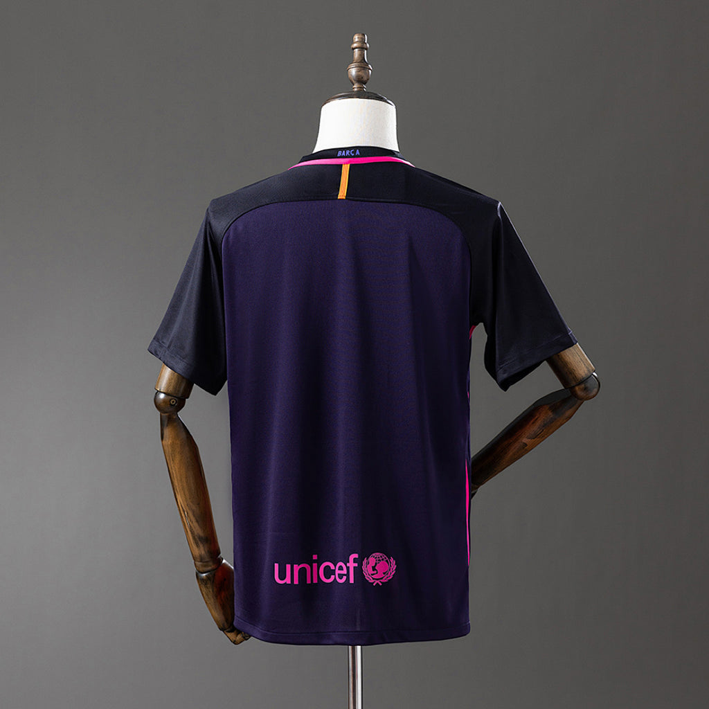 Camiseta Retro FC Barcelona Visita Morada y Gris 16/17 - espalda