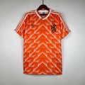 Camiseta Retro Países Bajos Local Naranja y Burdeos 1988 - frente