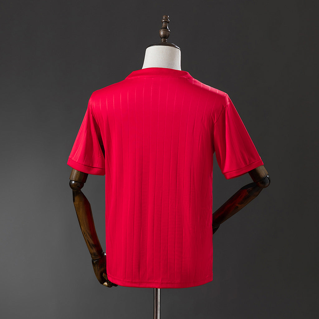 Camiseta Retro CA Osasuna Local Roja y Burdeos 87/88 - espalda
