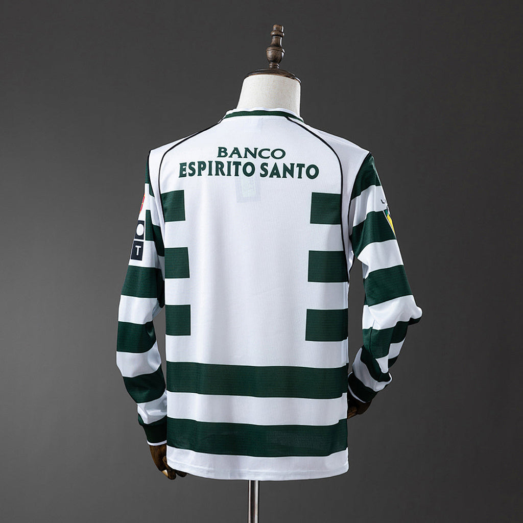 Camiseta Retro Sporting CP Local Manga Larga 01/03 — ENVÍO INMEDIATO (Cristiano Ronaldo #28) - Talla M - espalda
