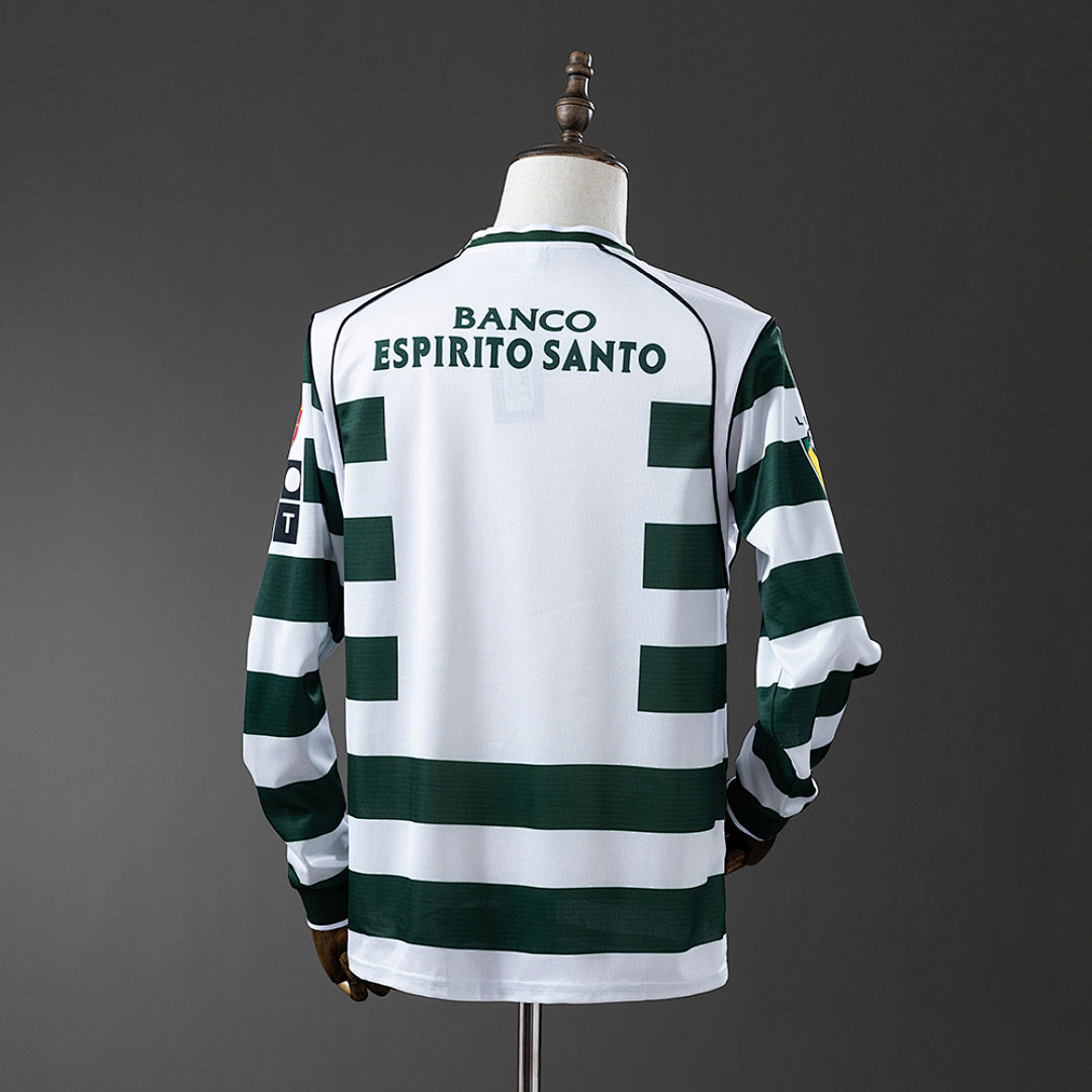 Camiseta Retro Sporting CP Local Manga Larga 01/03 — ENVÍO INMEDIATO (Cristiano Ronaldo #28) - Talla M - espalda