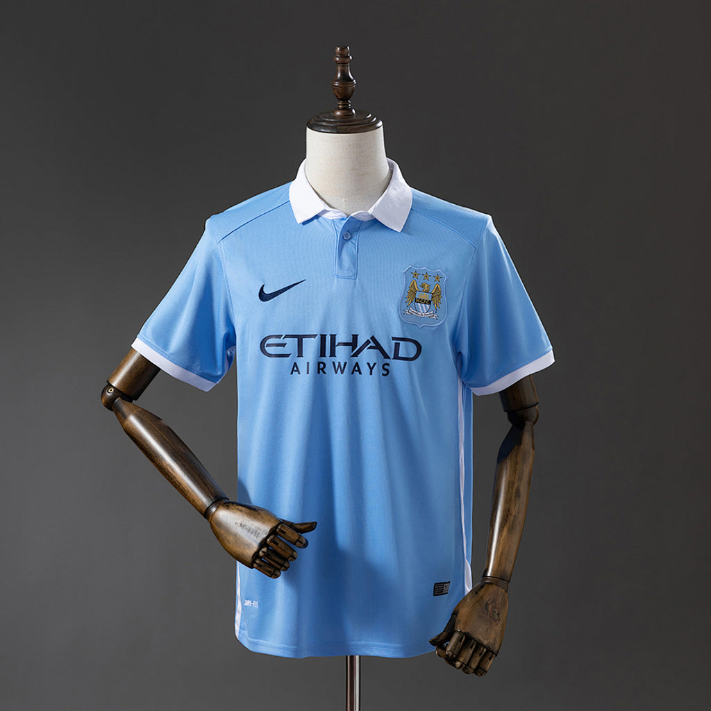 Camiseta Retro Manchester City Local 15/16 - frente