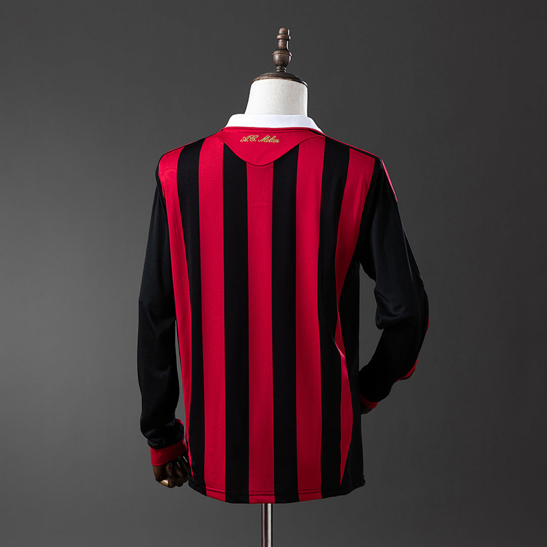 Camiseta Retro AC Milan Local Manga Larga 09/10 - espalda