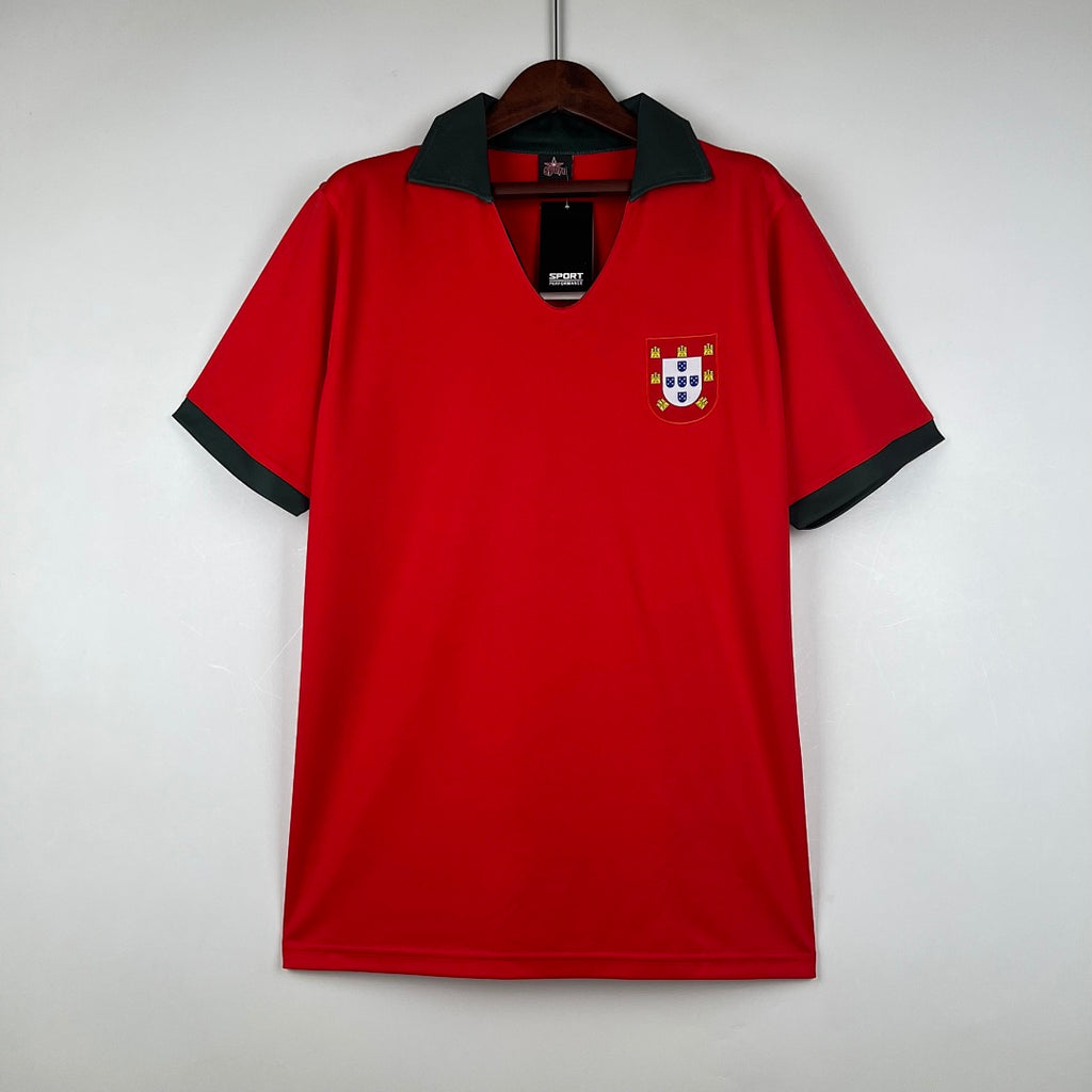 Camiseta Retro Portugal Local Roja 1972 - frente