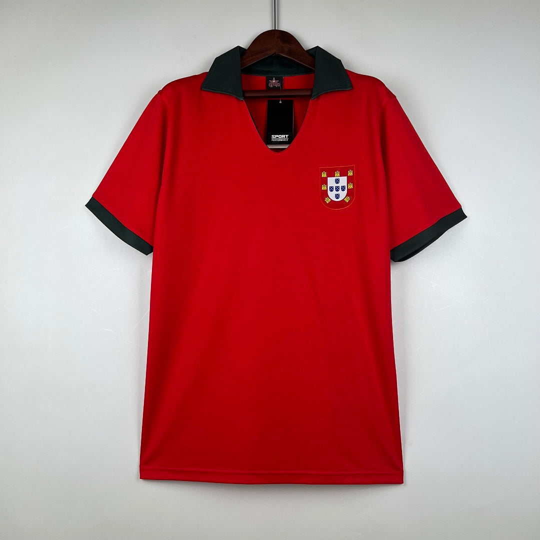 Camiseta Retro Portugal Local Roja 1972 - frente