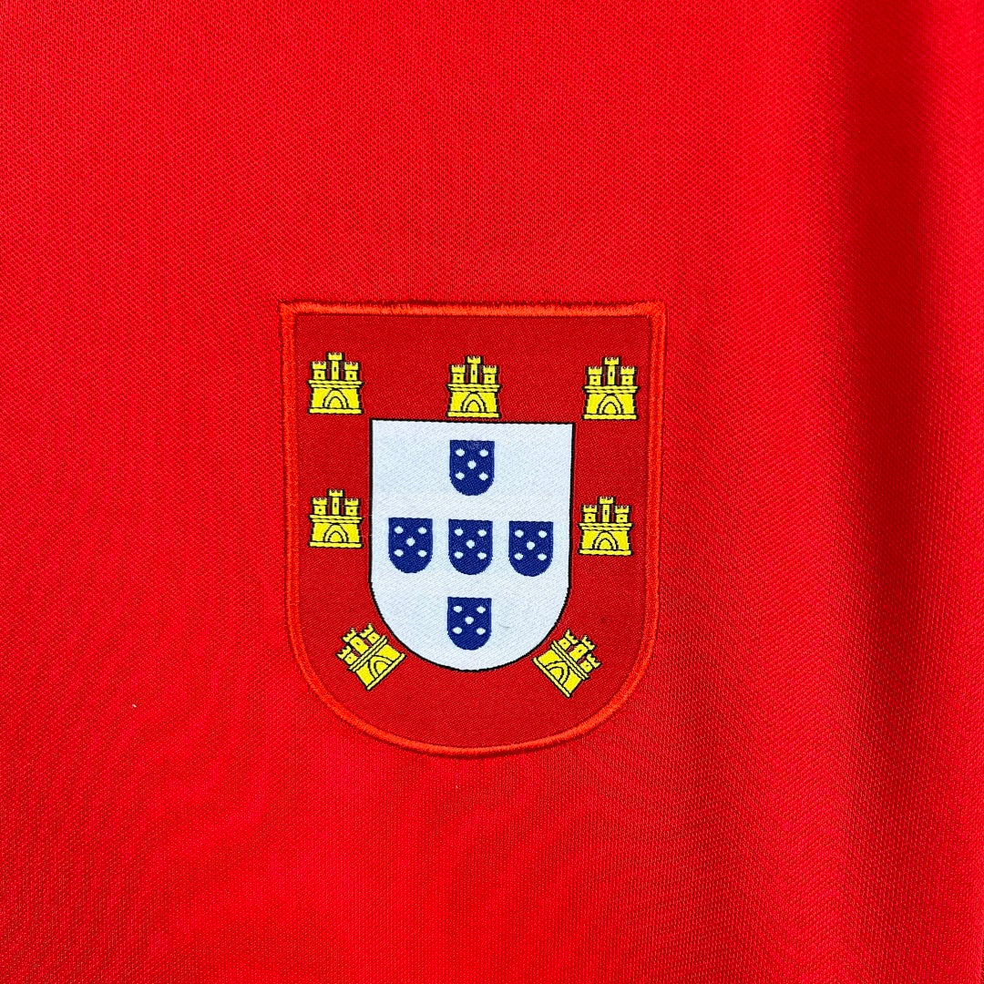 Camiseta Retro Portugal Local Roja 1972 - espalda