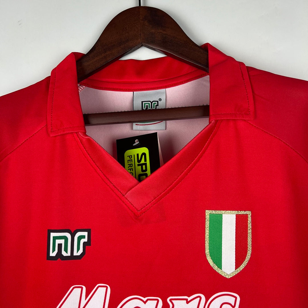 Camiseta Retro SSC Napoli Visita Roja y Blanca 90/91 - espalda