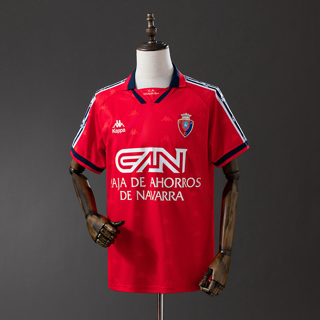 Camiseta Retro CA Osasuna Local Burdeos y Gris 95/97 - frente