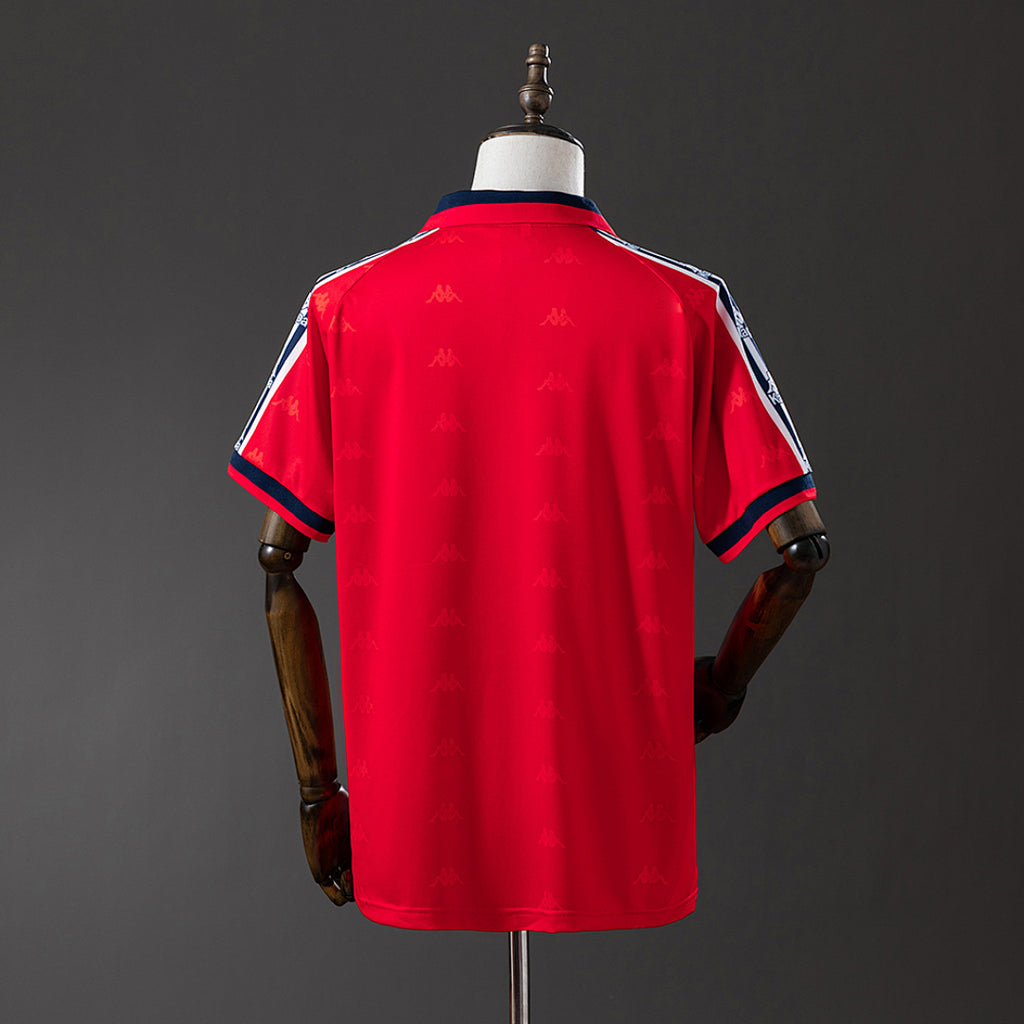 Camiseta Retro CA Osasuna Local Roja y Burdeos 95/97 - espalda