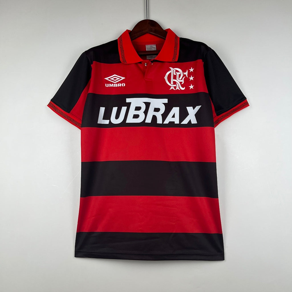 Camiseta Retro Flamengo Local Roja y Negra 1990 - frente