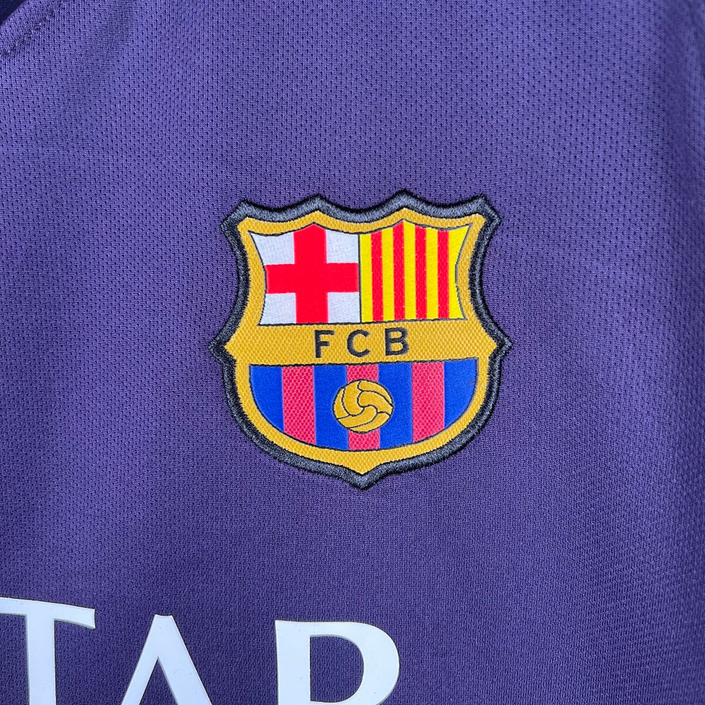 Camiseta Retro FC Barcelona Visita Morada y Gris Claro 16/17 - espalda