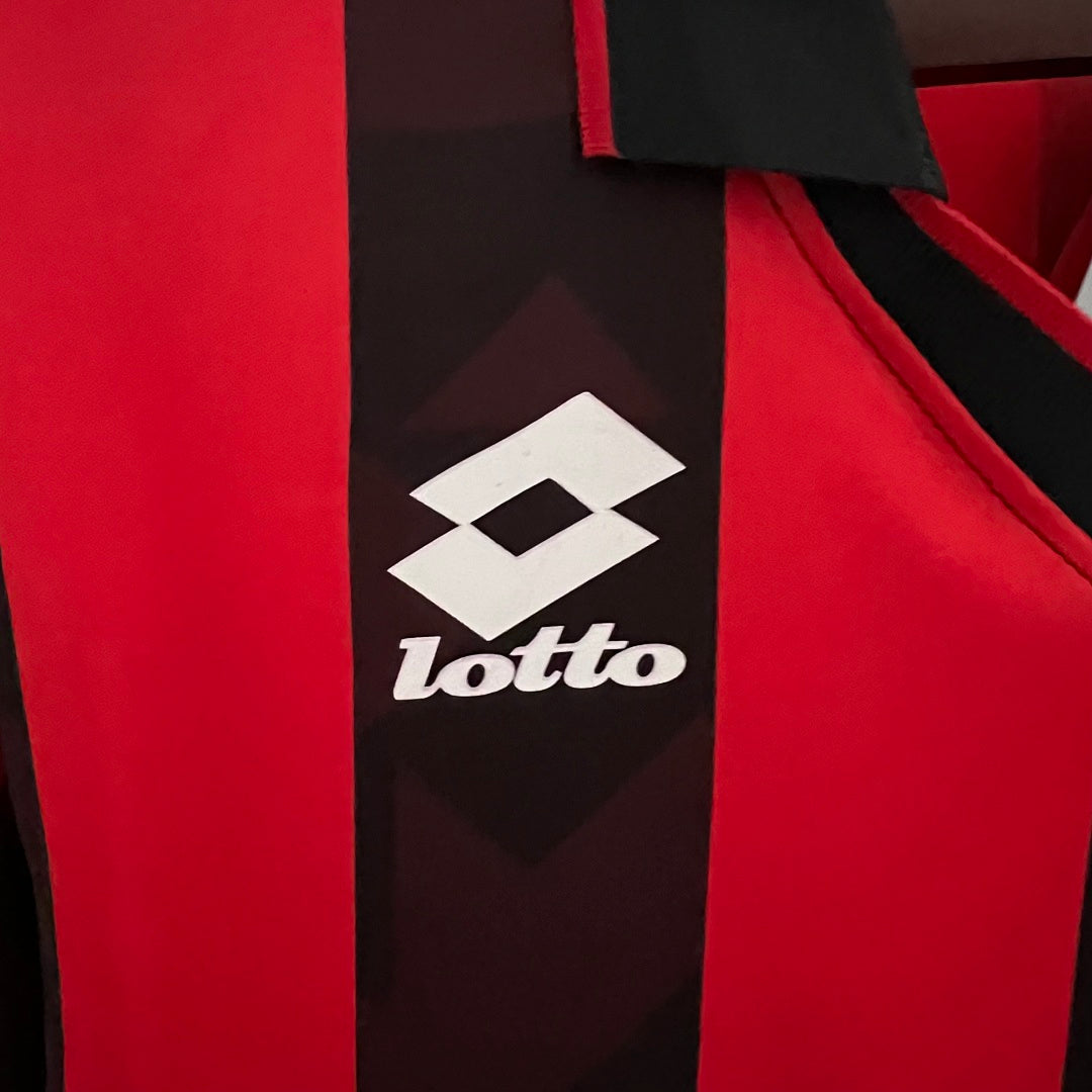 Camiseta Retro AC Milan Local Roja y Burdeos 88/89 - espalda