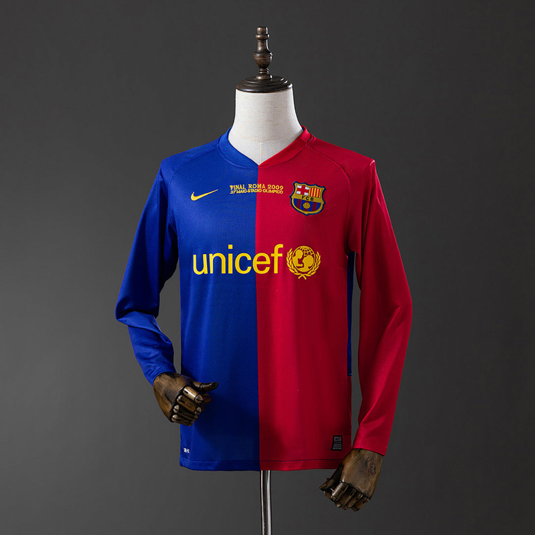 Camiseta Retro FC Barcelona Local Champions League Manga Larga 08/09 - frente