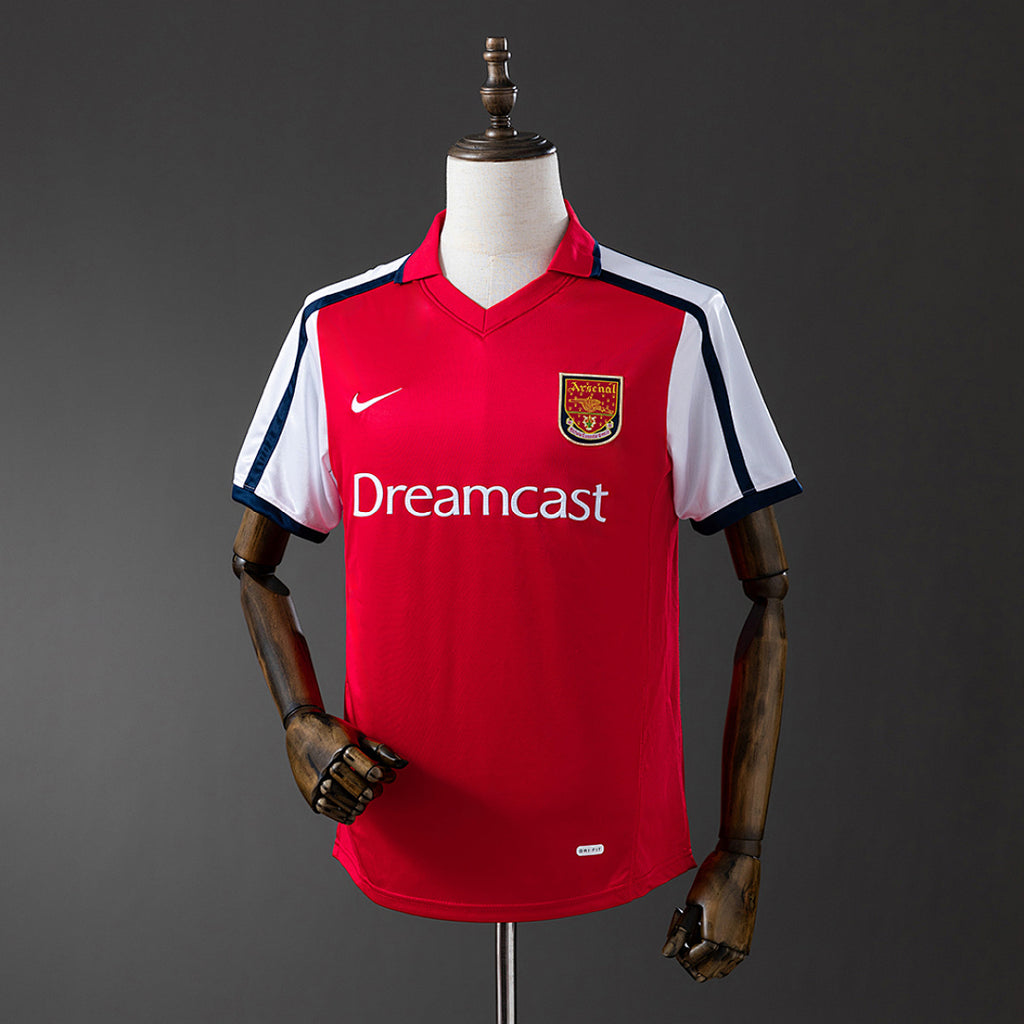 Camiseta Retro Arsenal Local Burdeos y Gris 01/02 - frente
