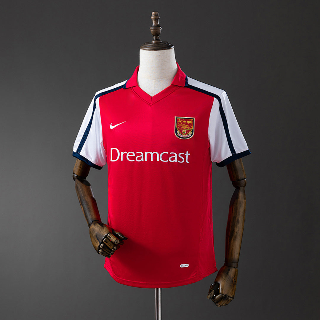 Camiseta Retro Arsenal Local Burdeos y Gris 01/02 - frente
