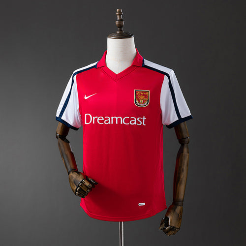 Camiseta Retro Arsenal Local Burdeos y Gris 01/02 - frente