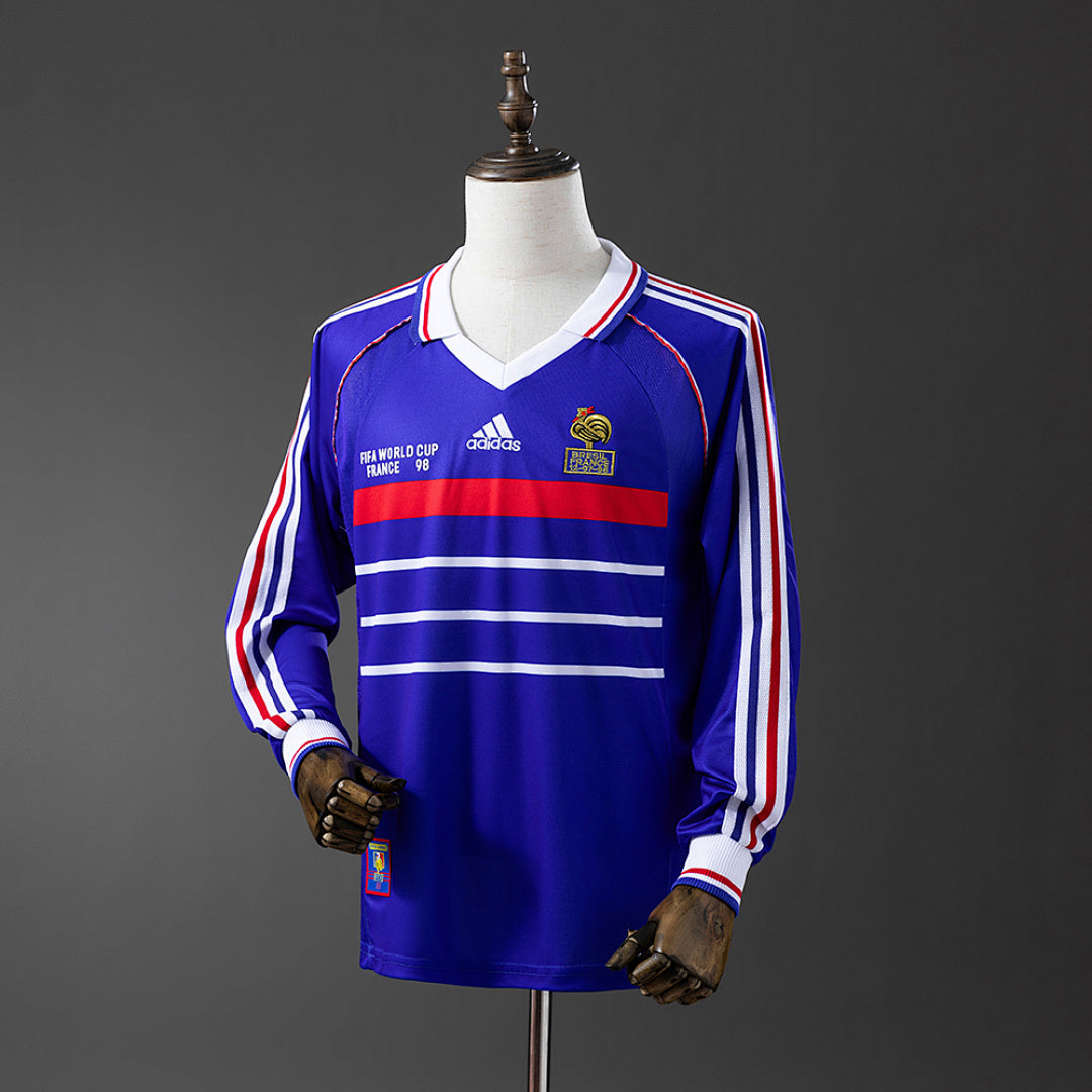 Camiseta Retro Francia Local Manga Larga 1998 - frente