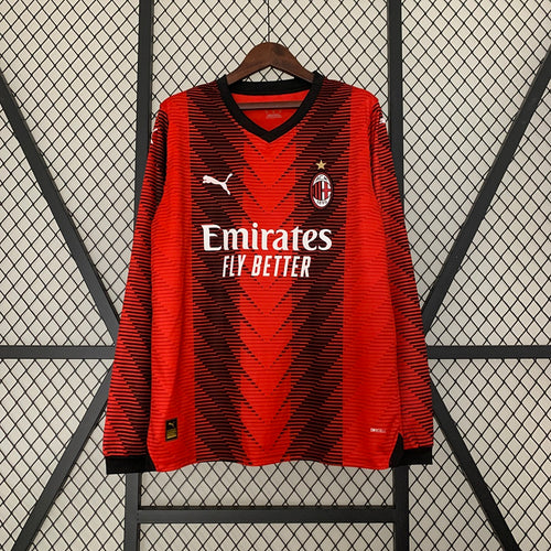 Camiseta AC Milan Local Manga Larga 2023/24 - frente