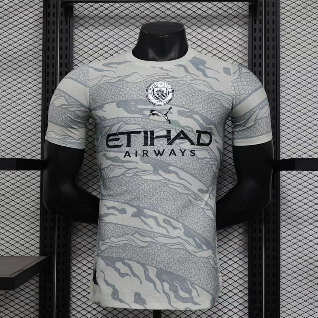 Camiseta Manchester City Gris Claro y Negra Edición Especial 2024/25 Versión Jugador - frente