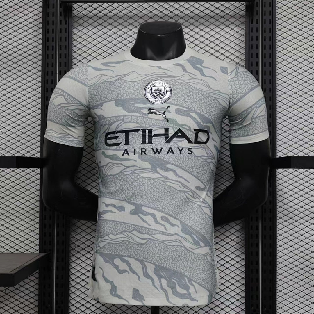 Camiseta Manchester City Gris Claro y Negra Edición Especial 2024/25 Versión Jugador - frente