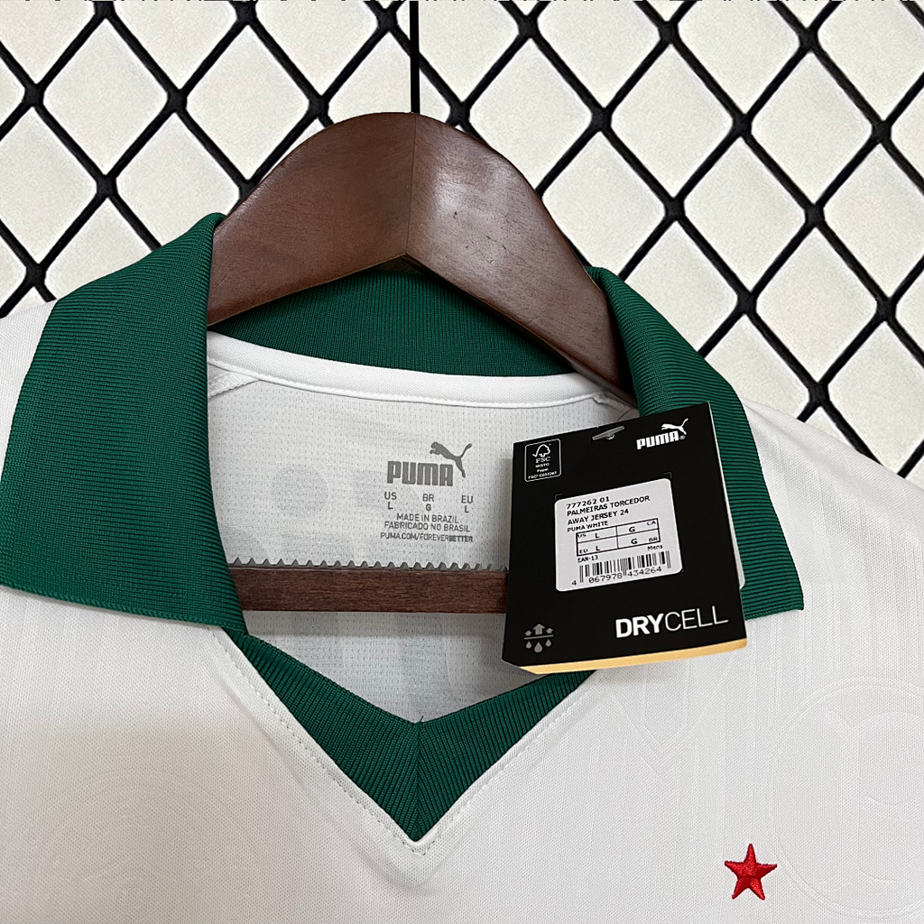 Camiseta Palmeiras Visita Blanca y Negra 2024/25 - espalda