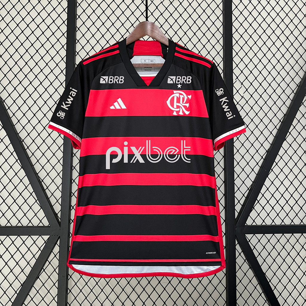 Camiseta Flamengo Local Con Sponsors 2024 - frente