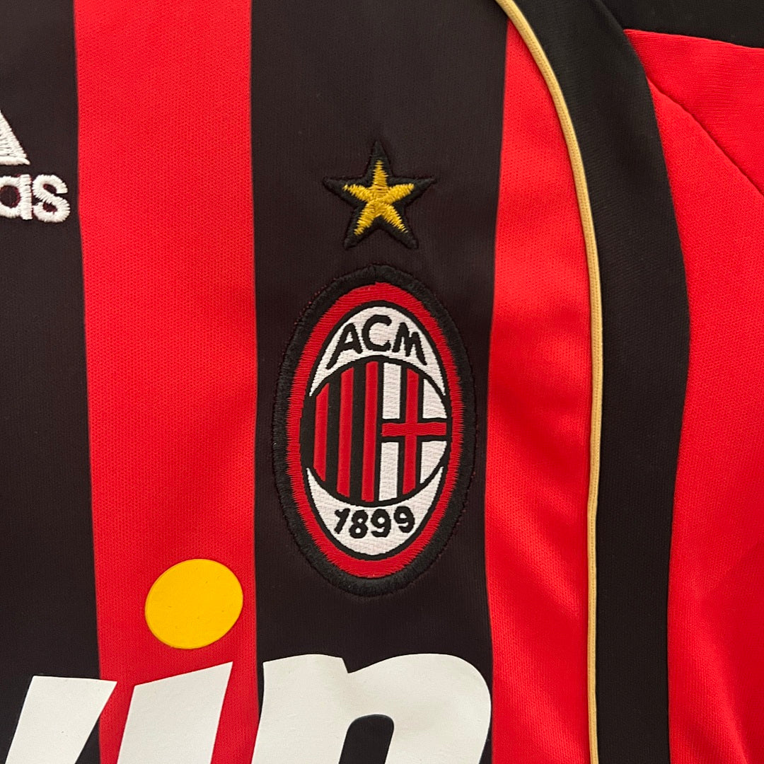 Conjunto Niños AC Milan Local Roja y Negra 06/07 - espalda