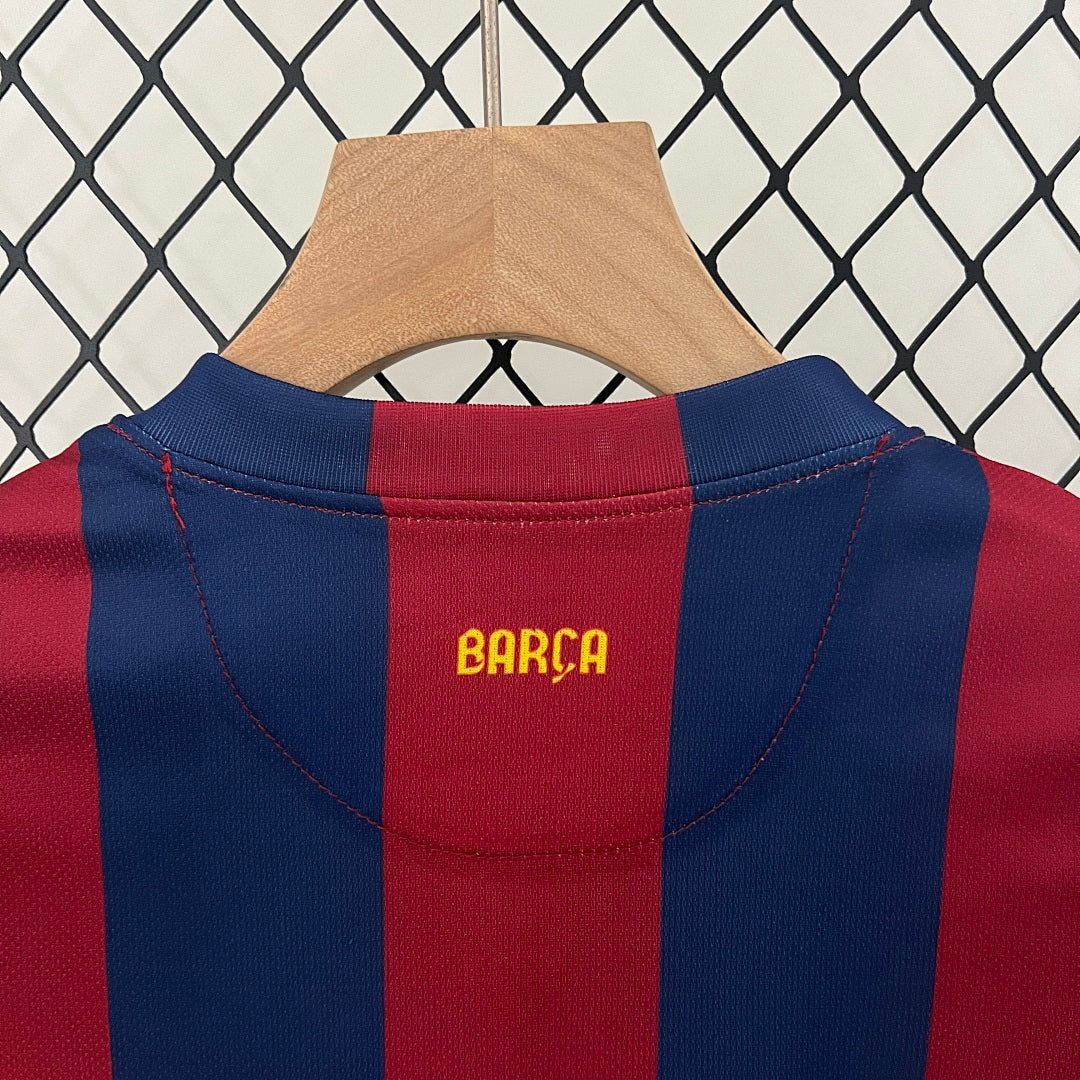 Conjunto Niños FC Barcelona Local Azul Marino y Gris Claro 14/15 - espalda