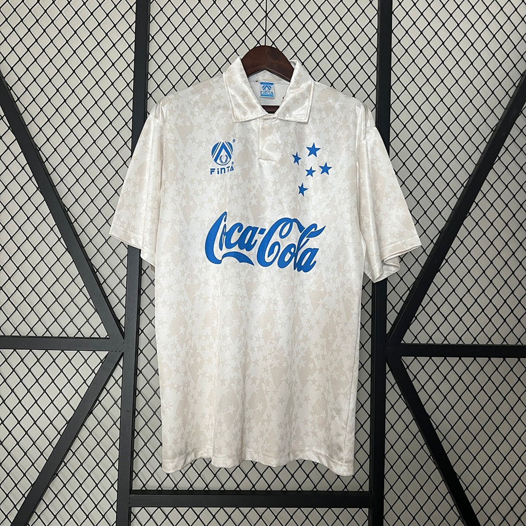Camiseta Retro Cruzeiro Visita Gris Claro y Gris 93/94 - frente