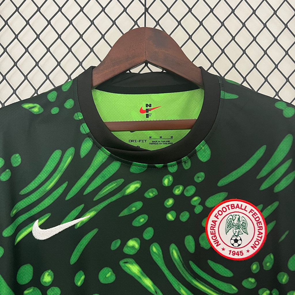 Camiseta Nigeria Local Verde y Verde Oscuro 2024 - espalda
