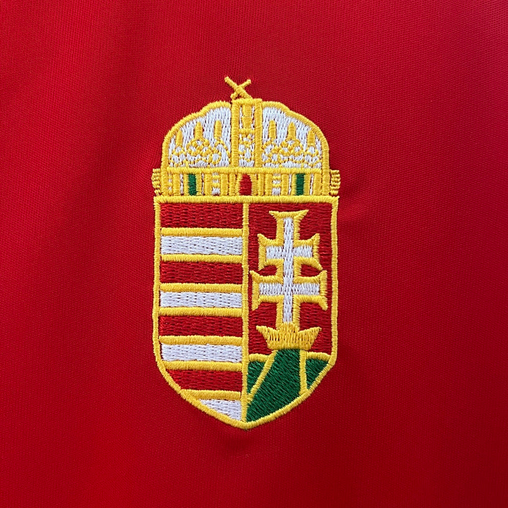 Camiseta Hungría Local Roja y Gris 2024 - espalda