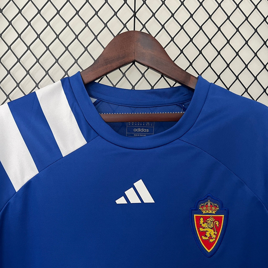 Camiseta Retro Real Zaragoza Local Azul Marino y Azul 92/93 - espalda