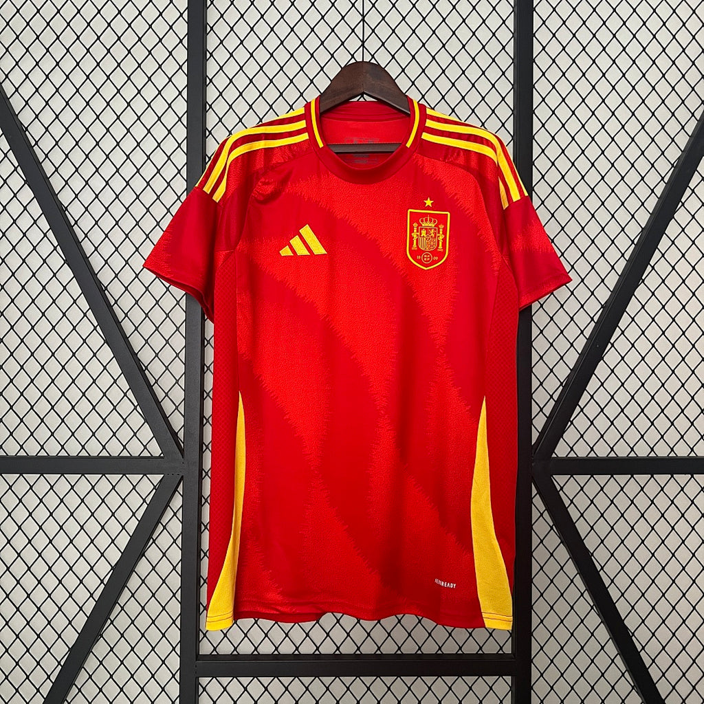 Camiseta España Local Roja y Burdeos 2024 - frente