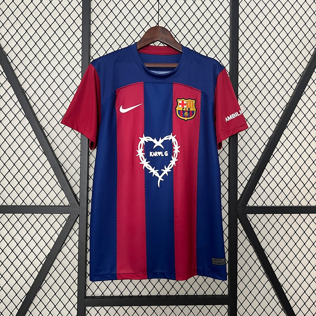 Camiseta FC Barcelona Local Azul Marino y Roja 2023/24 - frente