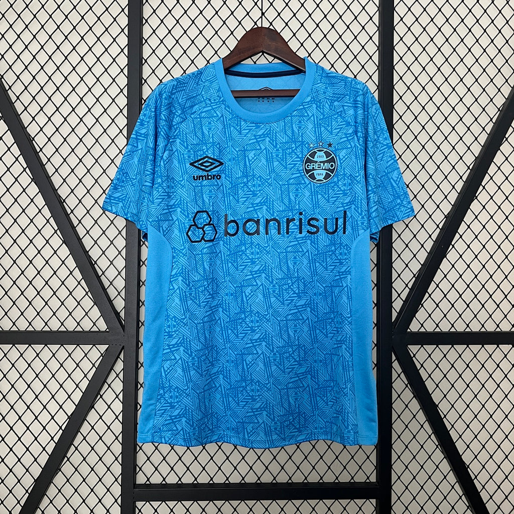 Camiseta Grêmio Portero Azul y Gris Claro 2024/25 - frente
