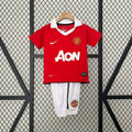 Conjunto Niños Manchester United Local Gris Claro y Roja 10/11 - frente