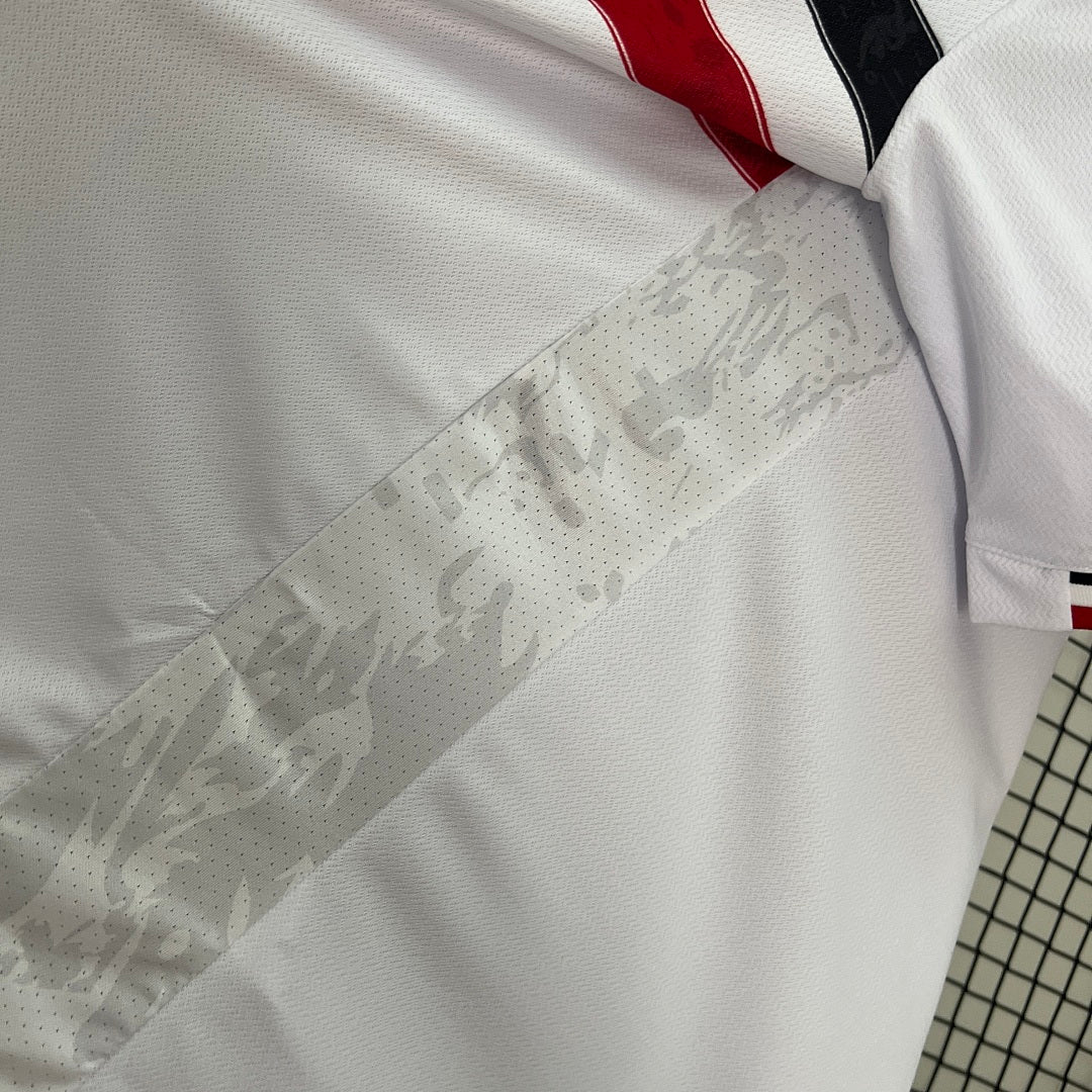 Camiseta Santa Cruz Visita Blanca y Gris Claro 2024/25 - espalda