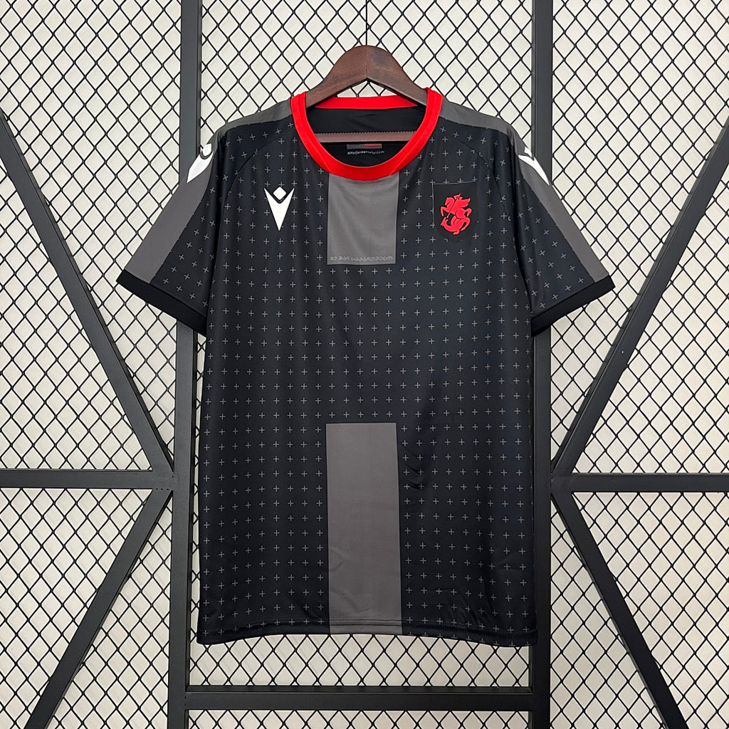 Camiseta Georgia Visita Negra y Gris 2024 - frente