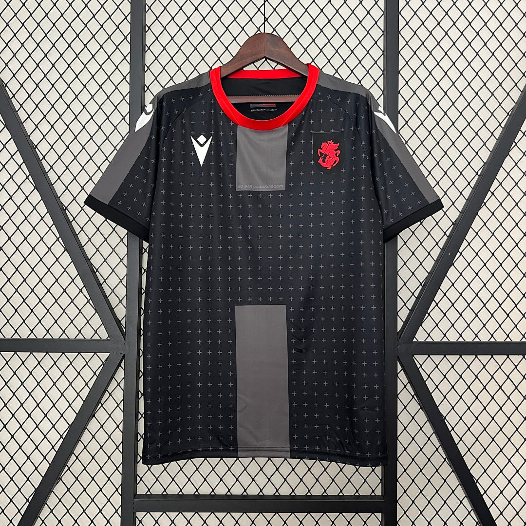 Camiseta Georgia Visita Negra y Gris 2024 - frente
