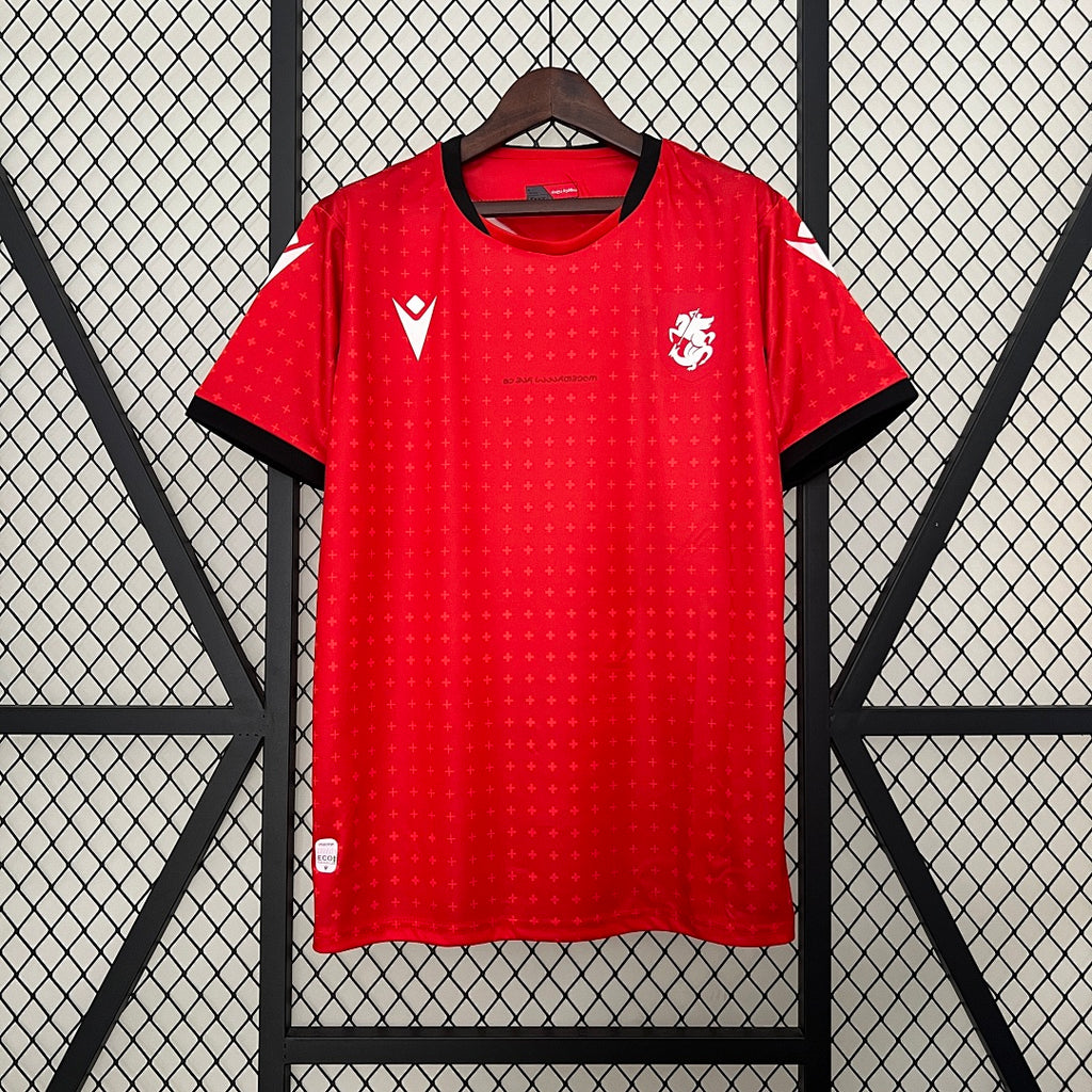 Camiseta Georgia Visita Roja y Gris 2024 - frente