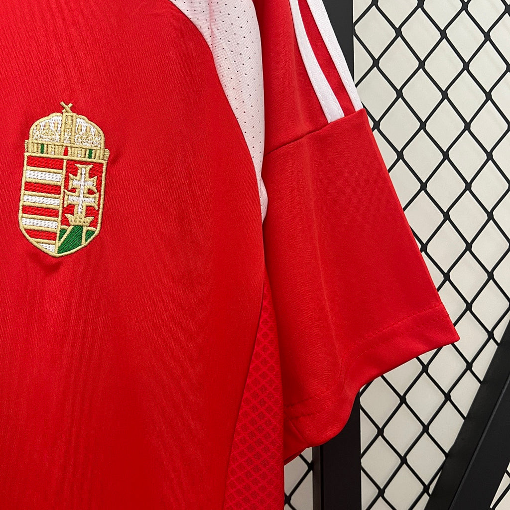 Camiseta Hungría Local Roja y Negra 2024 - espalda