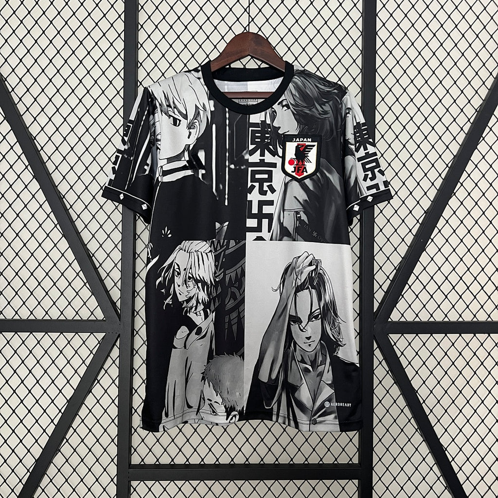 Camiseta Japón Negra y Gris Claro Edición Especial 2024 - frente