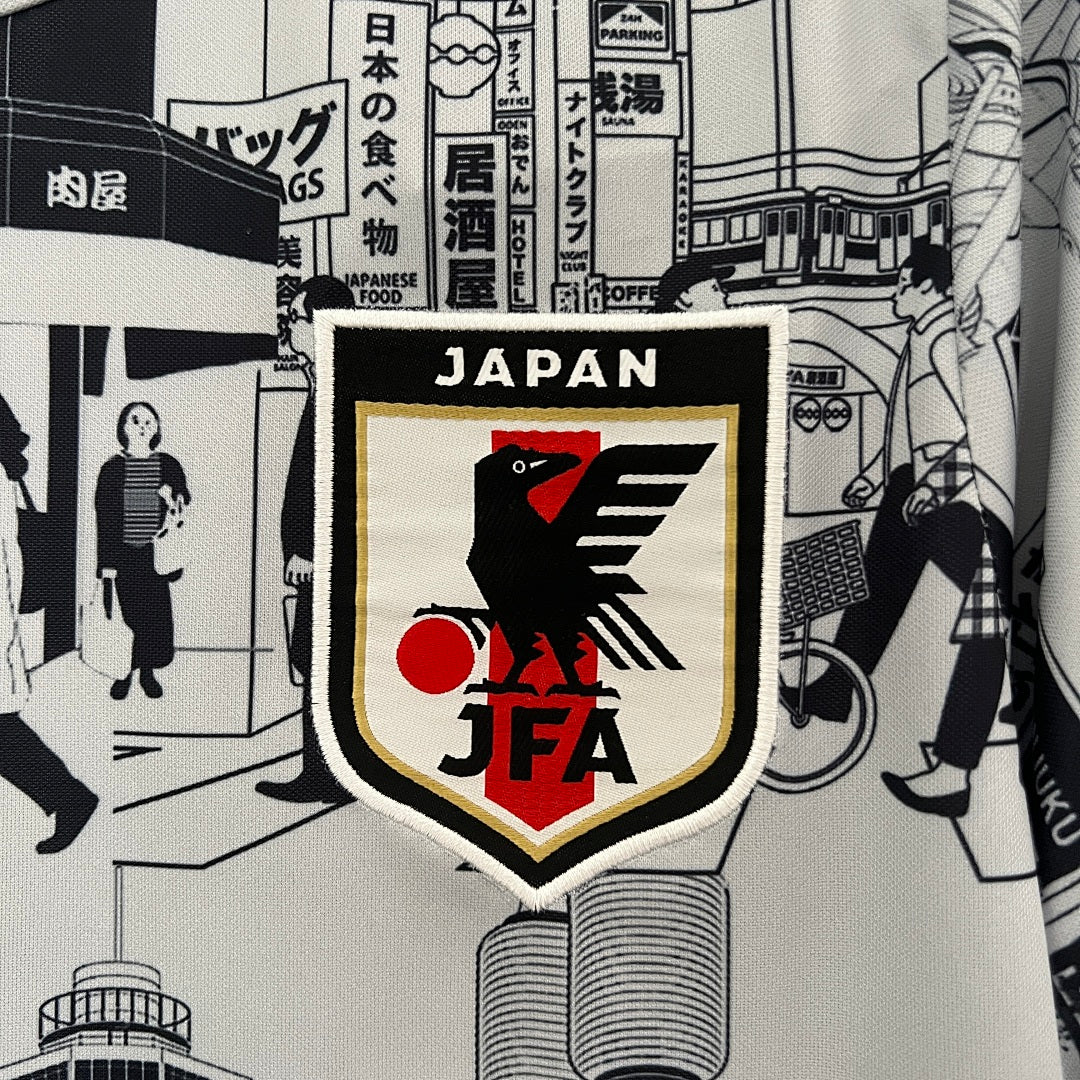 Camiseta Japón Gris Claro y Negra Edición Especial 2024 - espalda