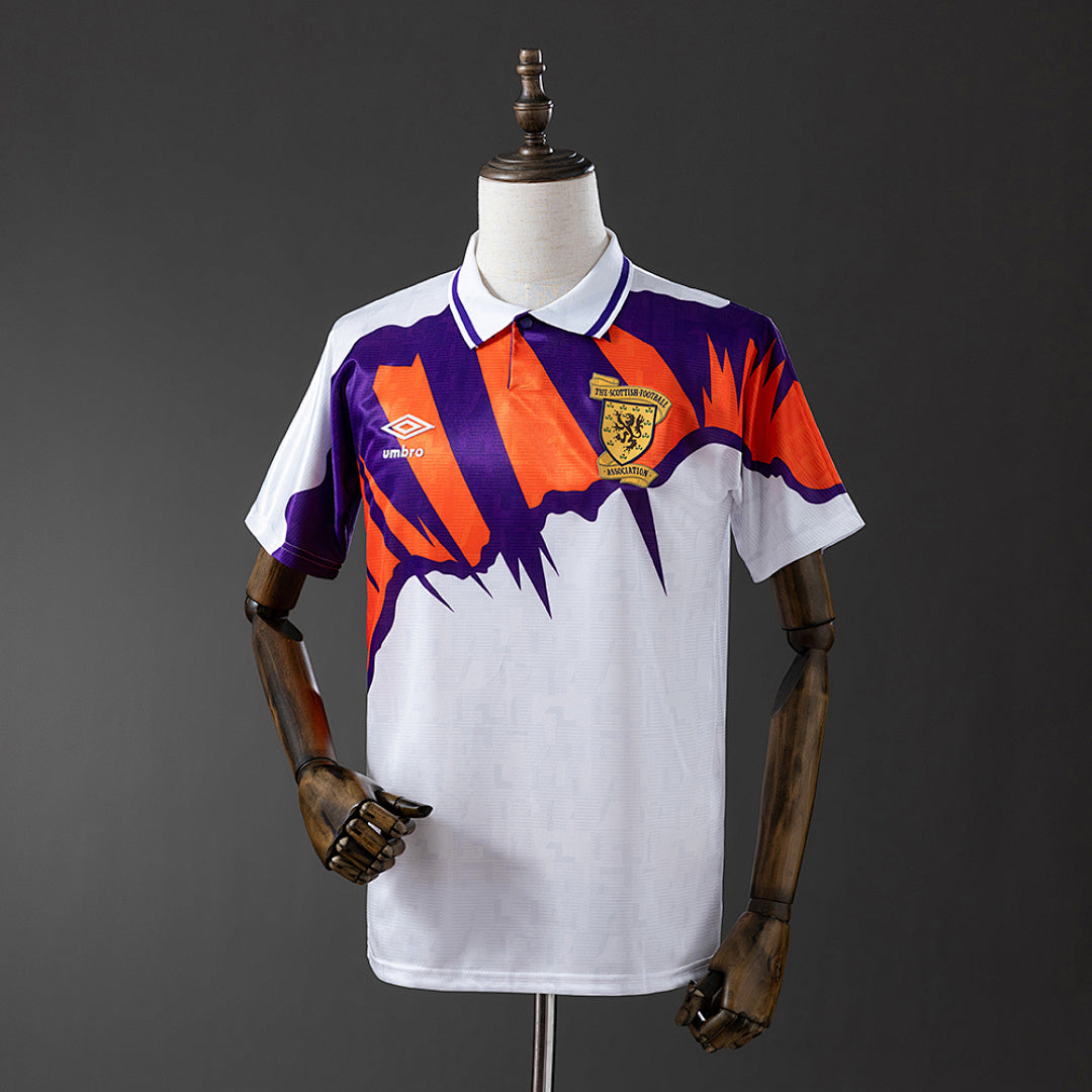 Camiseta Retro Escocia Visita Gris y Celeste 91/93 - frente