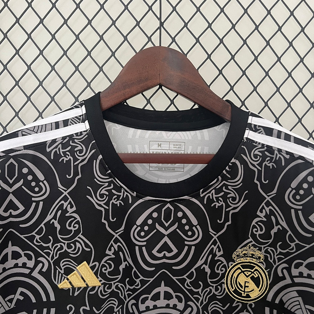 Camiseta Real Madrid Negra y Gris Edición Especial 2024/25 - espalda