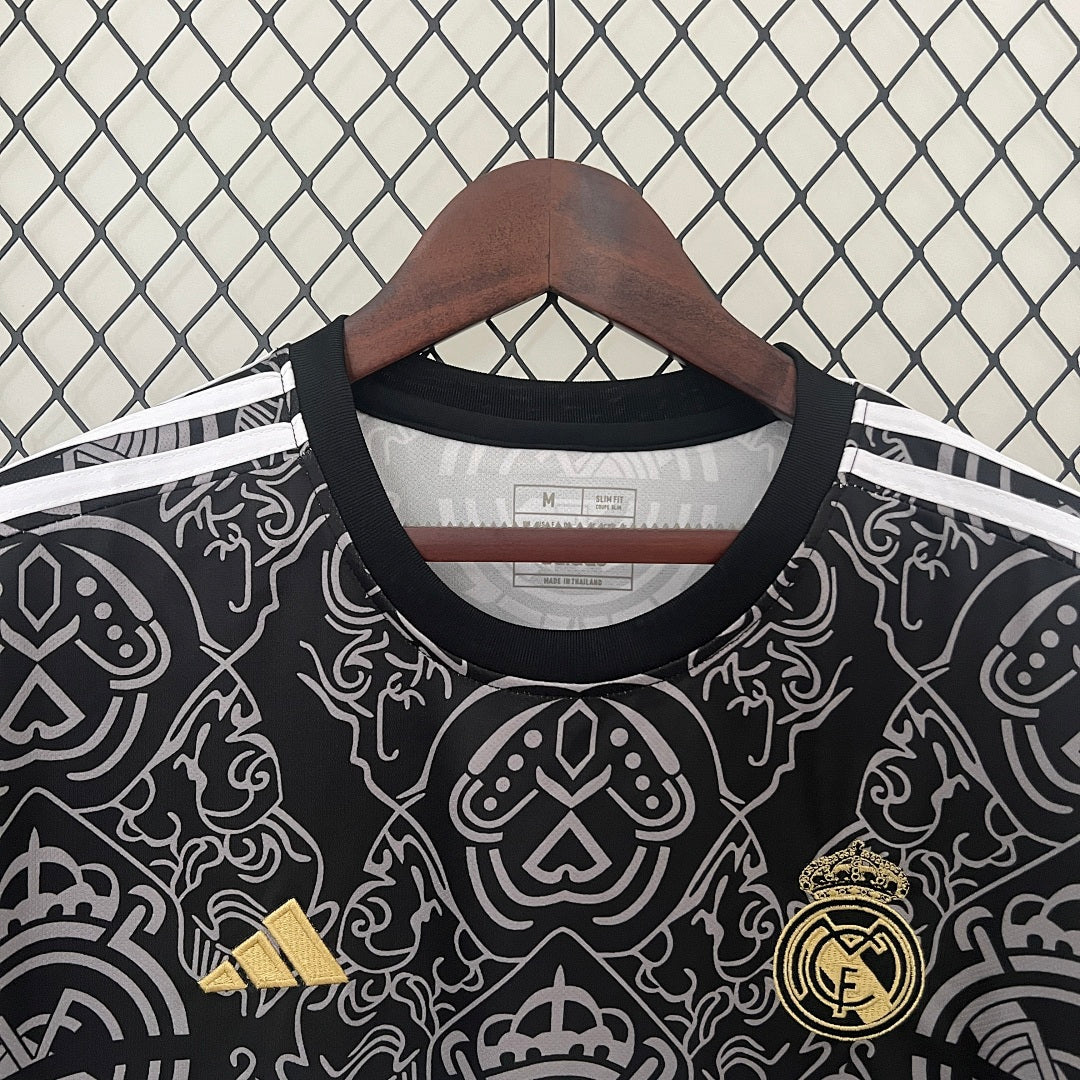 Camiseta Real Madrid Negra y Gris Edición Especial 2024/25 - espalda
